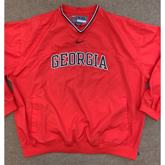 Nike Team Georgia Bulldogs Jacket Mens XXL UGA Windbreaker Pullover Performance - Picture 1 of 8